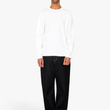 Long Sleeve Curve Panel T-Shirt - White Waffle