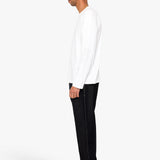 Long Sleeve Curve Panel T-Shirt - White Waffle