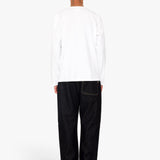 Long Sleeve Curve Panel T-Shirt - White Waffle