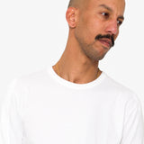 Long Sleeve Curve Panel T-Shirt - White Waffle