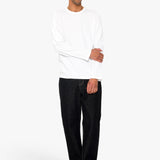 Long Sleeve Curve Panel T-Shirt - White Waffle