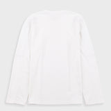 Long Sleeve Curve Panel T-Shirt - White Waffle