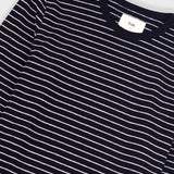 Long Sleeve Textured Striped T-Shirt - Black Ecru
