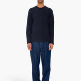 Long Sleeve Textured Stripe T-Shirt - Navy / Olive