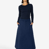 Maxi Skirt - Quilted Navy