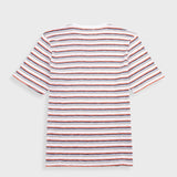 Striped t-shirt on a light gray background