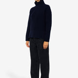 Open Funnel Neck Jumper - Navy