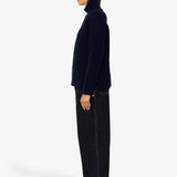 Open Funnel Neck Jumper - Navy