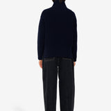 Open Funnel Neck Jumper - Navy