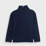 Open Funnel Neck Jumper - Navy