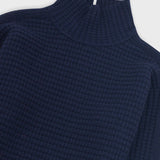 Open Funnel Neck Jumper - Navy