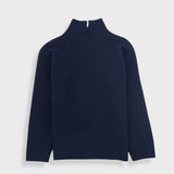 Open Funnel Neck Jumper - Navy