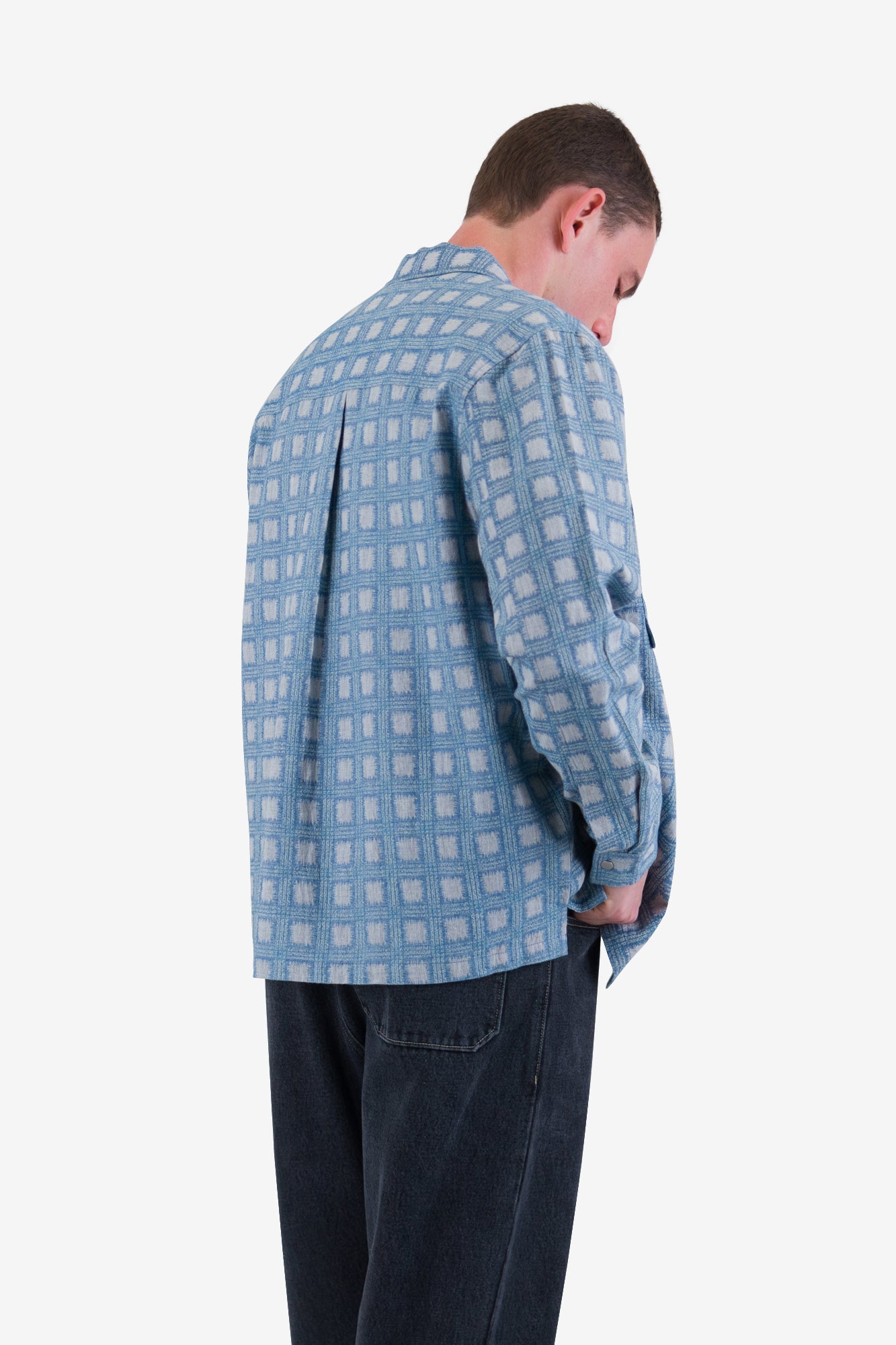 Folk Patch Overshirt - Blue Tile Tapestry