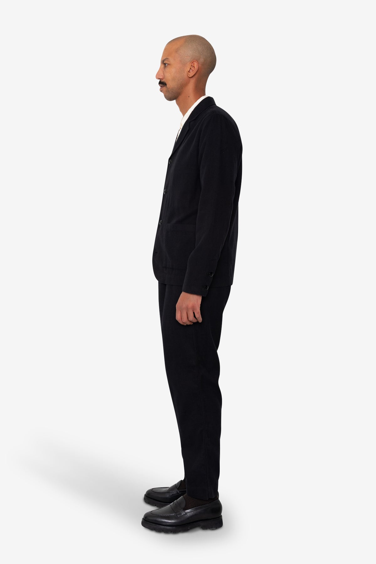 Folk Folk Patch Jacket - Soft Black Brushed Stripe