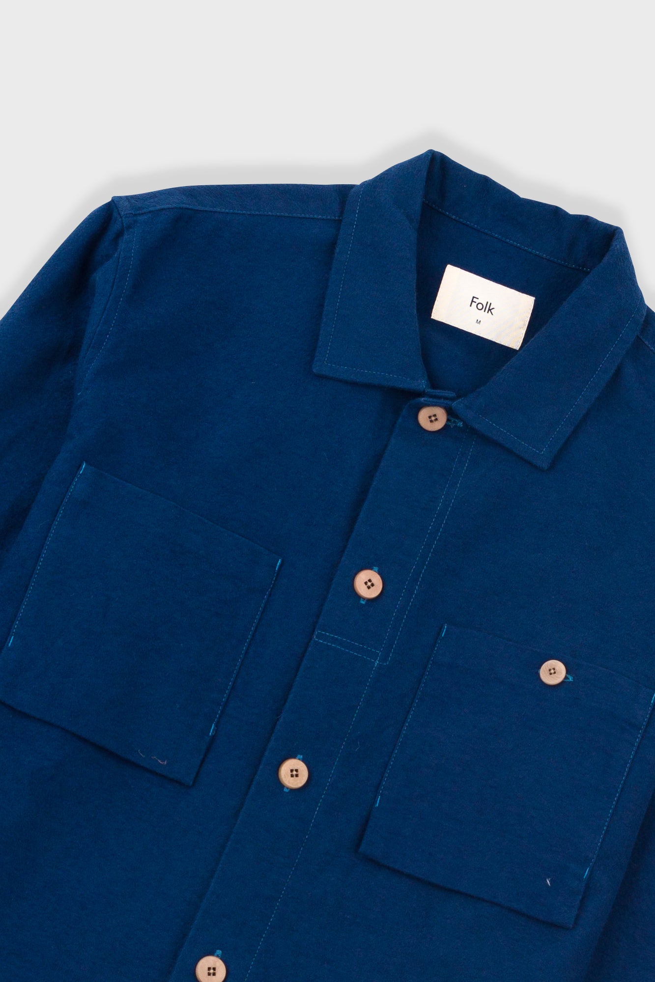 Patch Overshirt - Ink Blue Moleskin – Folk