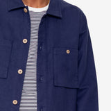 Patch Overshirt - Mid Blue Moleskin