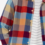 Patch Shirt - Crimson Blue Mix