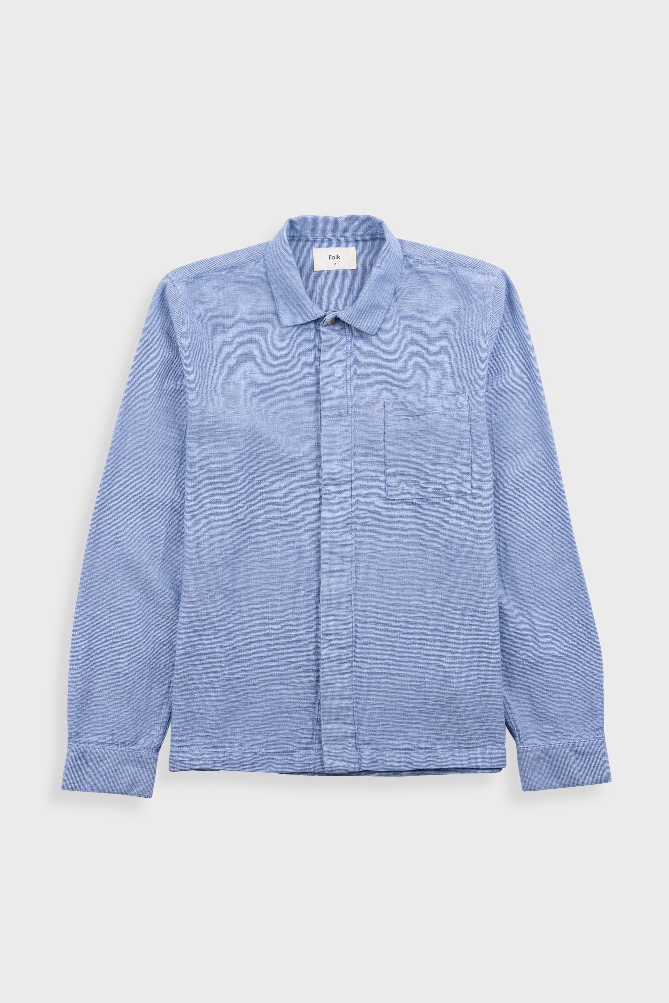 Folk | Folk Patch Shirt - Light Indigo Basketweave