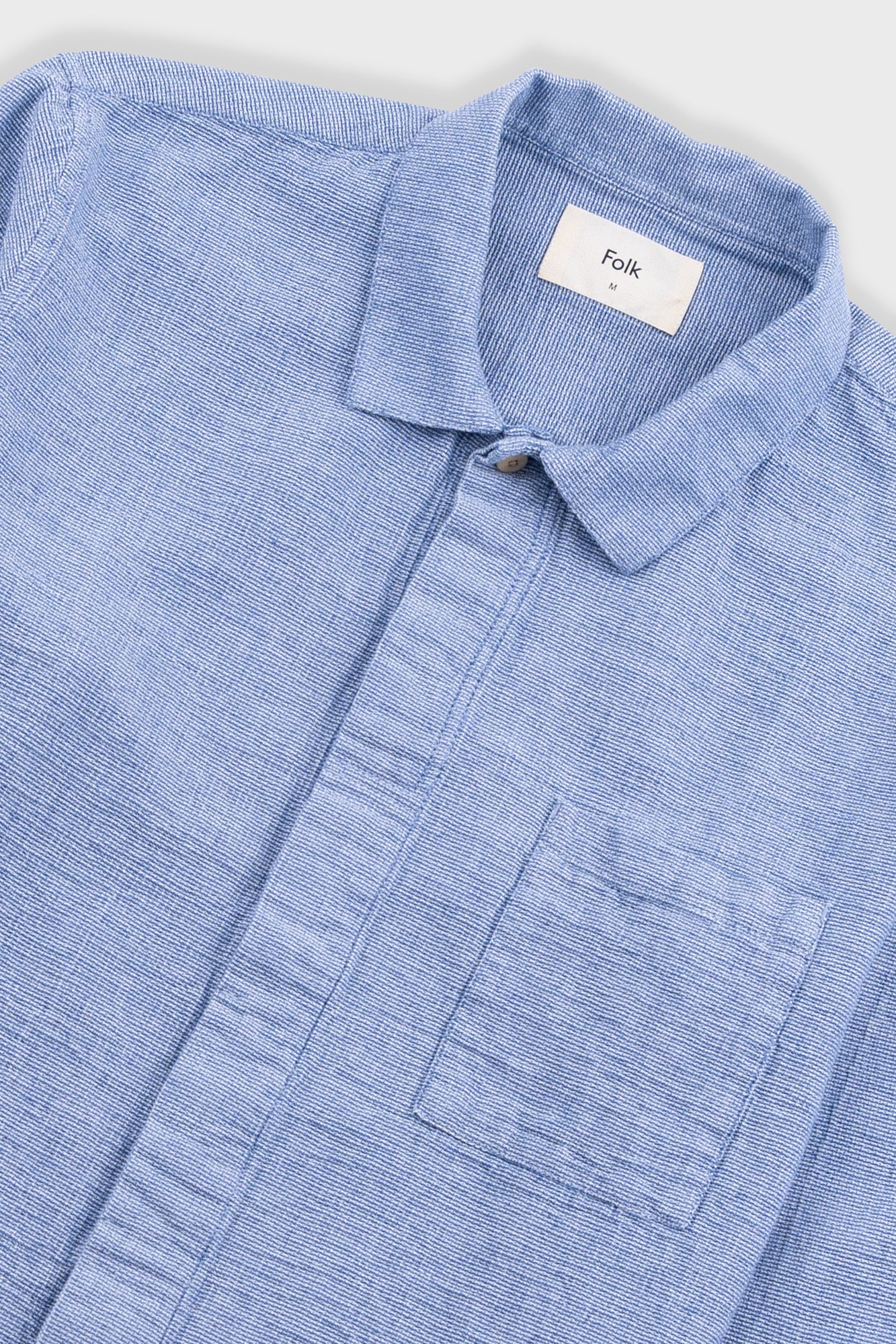 Folk | Folk Patch Shirt - Light Indigo Basketweave