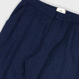 Pintuck Trouser - Navy Wool Stripe