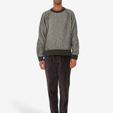 Plated Rib Crew - Olive / Ecru