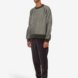 Plated Rib Crew - Olive / Ecru