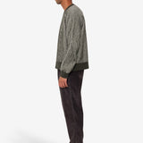 Plated Rib Crew - Olive / Ecru