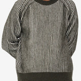 Plated Rib Crew - Olive / Ecru