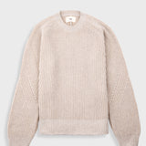 Plated Rib Crew - Stone Ecru