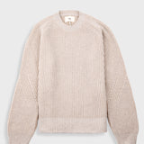 Plated Rib Crew - Stone / Ecru
