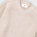 Plated Rib Crew - Stone Ecru