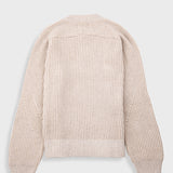 Plated Rib Crew - Stone / Ecru