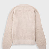 Plated Rib Crew - Stone Ecru