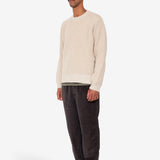 Plated Rib Crew - Stone / Ecru