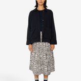 Pleated Shirt - Black Small Basketweave