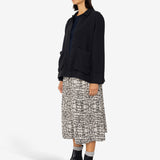 Pleated Shirt - Black Small Basketweave