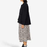 Pleated Shirt - Black Small Basketweave