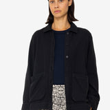 Pleated Shirt - Black Small Basketweave