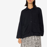 Pleated Shirt - Black Small Basketweave