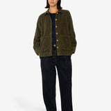 Pleated Shirt - Olive Cord