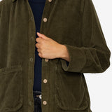 Pleated Shirt - Olive Cord