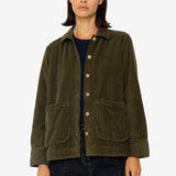 Pleated Shirt - Olive Cord
