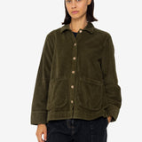 Pleated Shirt - Olive Cord