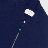 Pointelle Knit Bomber - Navy Melange