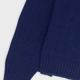Pointelle Knit Bomber - Navy Melange