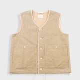 Quilted Gilet - Fossil Slub