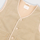 Quilted Gilet - Fossil Slub
