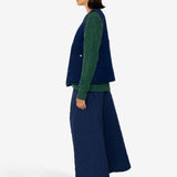 Quilted Gilet - Indigo Denim Herringbone