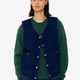 Quilted Gilet - Indigo Denim Herringbone