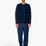 Quilted Gilet - Indigo Textured Check